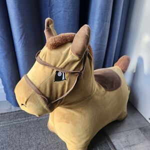 Plush Brown Horse Ride-On Toy